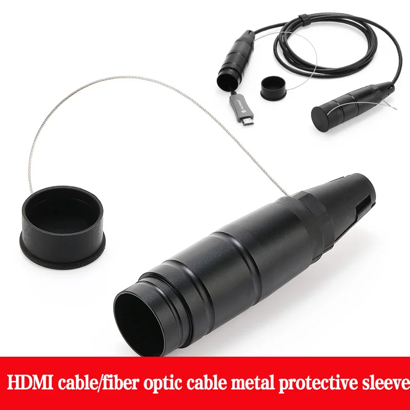Outdoor Protective Cover HDMI Optical Cable Protective Cover Shell 2 / 4Core PDLC/SC Optic Fiber Cable Waterproof Metal Sleeve