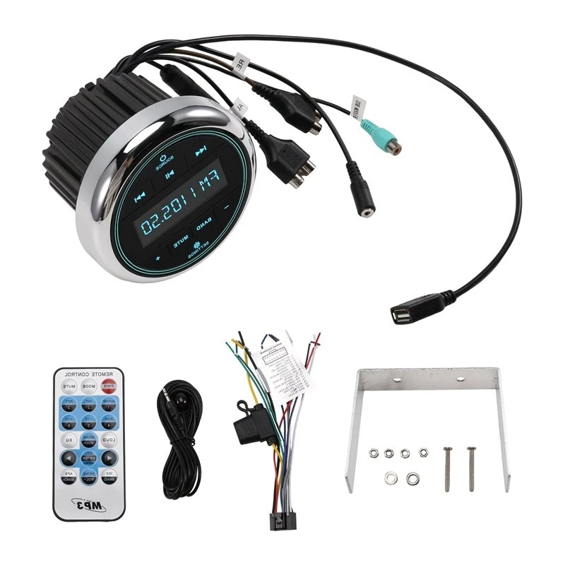 ac29-MP3 Player Marine Stereo Boat Radio Bluetooth FM/AM Receiver For Yacht Motorcycles ATV UTV SUV RV Camping