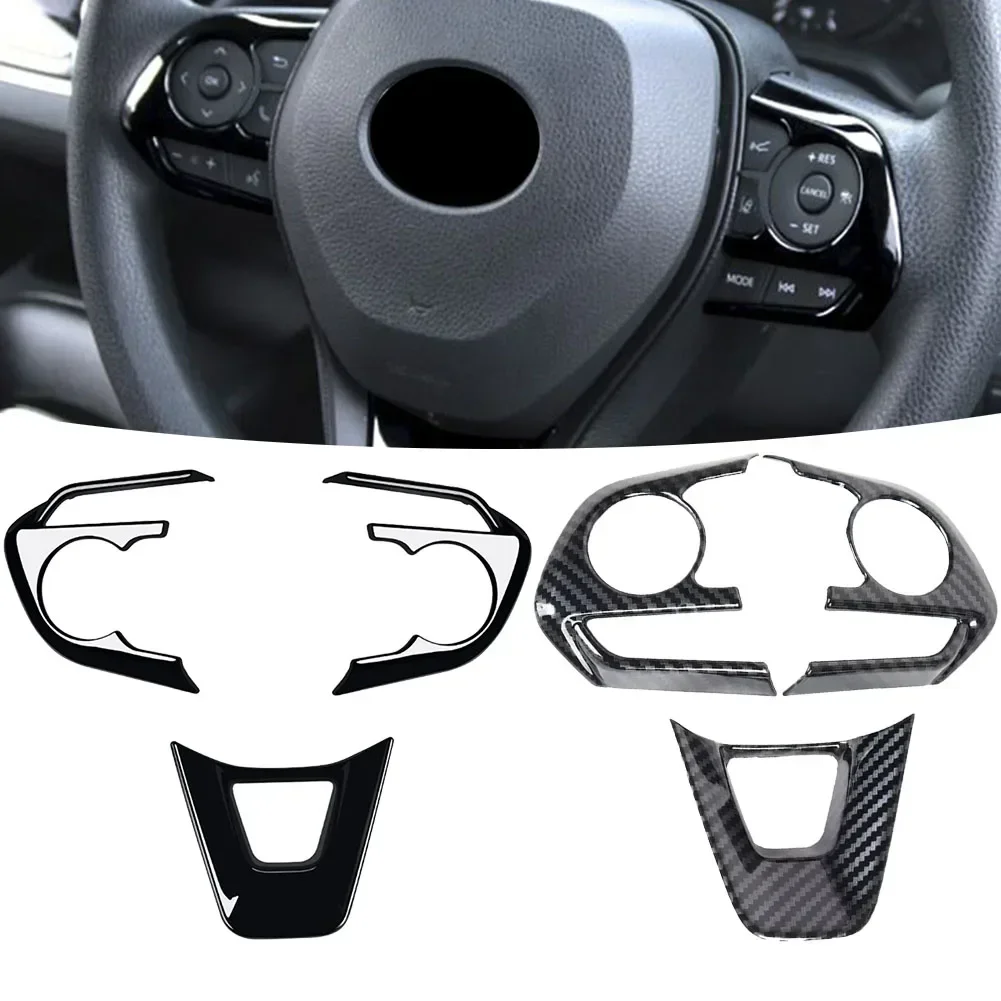 

3pcs/set Car Steering Wheel Frame Cover Trims Decoration Styling Stickers Interior Accessories For Toyota For Corolla 2020