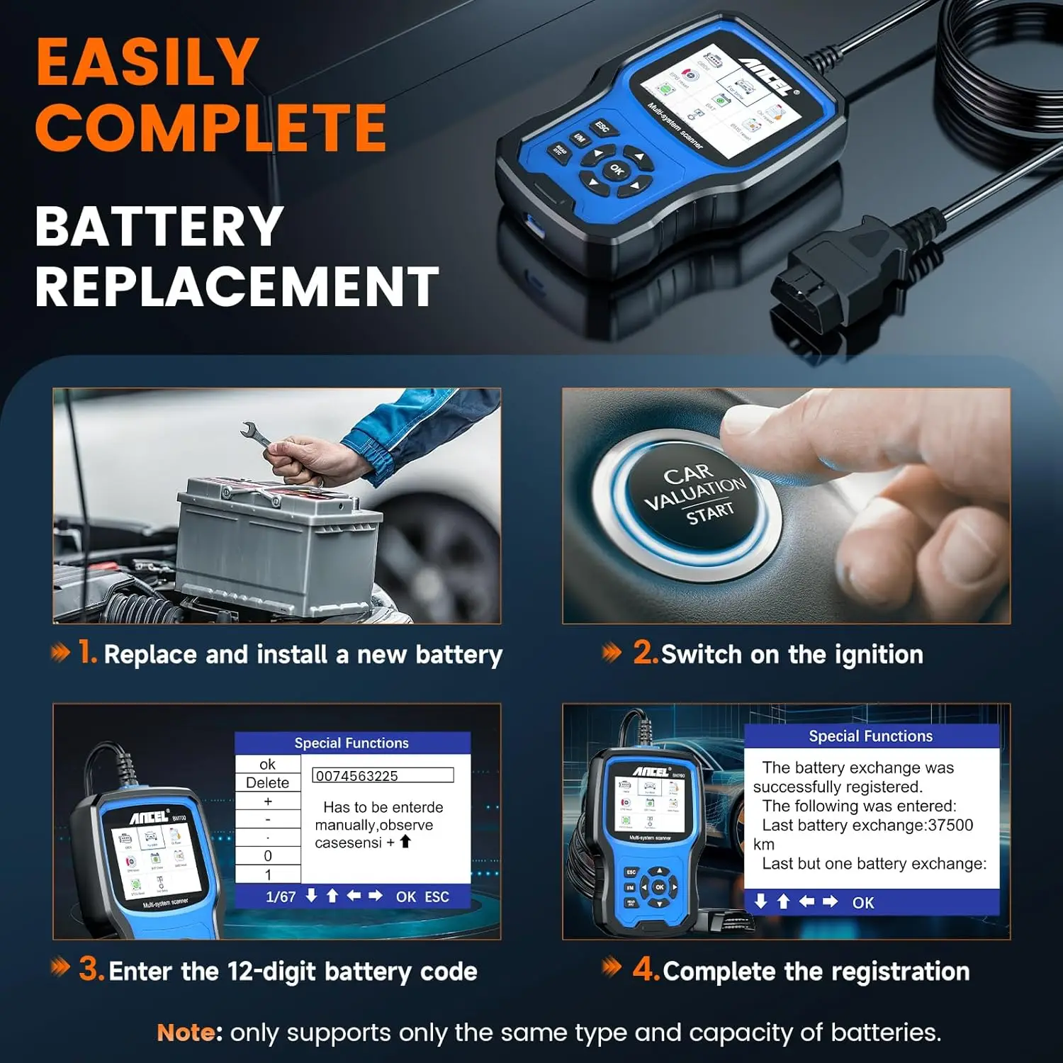 ANCEL BM700 PRO مناسب لماسح ضوئي BMW Obd2 أداة مسح تشخيص النظام الكامل تعزيز إعادة ضبط/صحيح CBS ، EGS ، قارئ رمز إعادة تعيين CAS #6