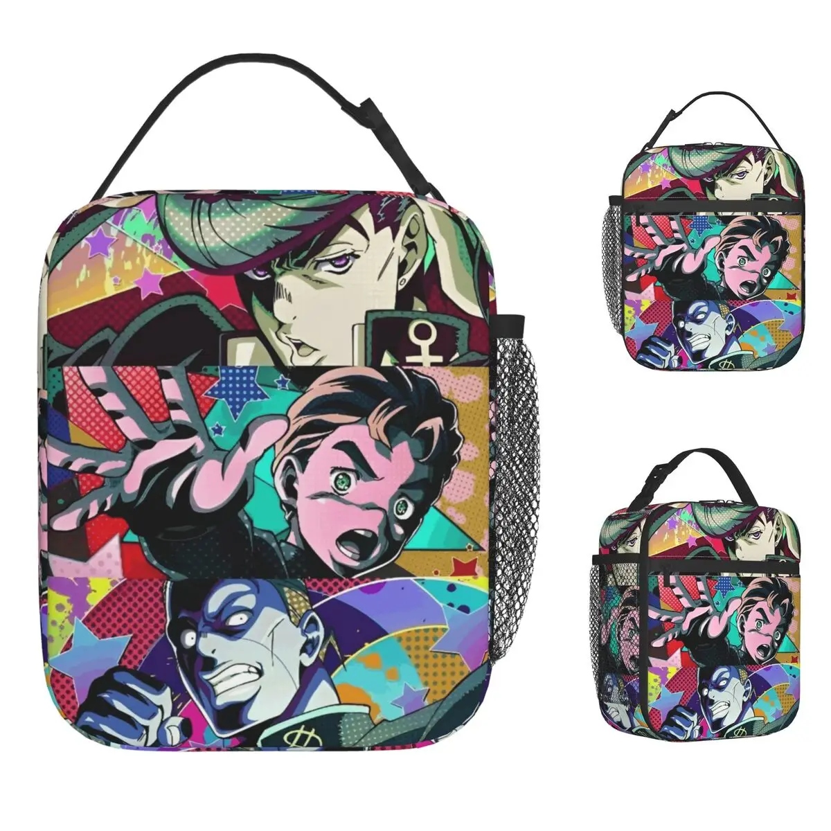 

JoJos Bizarre Adventure Сумка для обеда Японская манга Симпатичная коробка для завтрака Дорожные портативные термосумки для обеда для женщин Оксфорд Сумка-холодильник