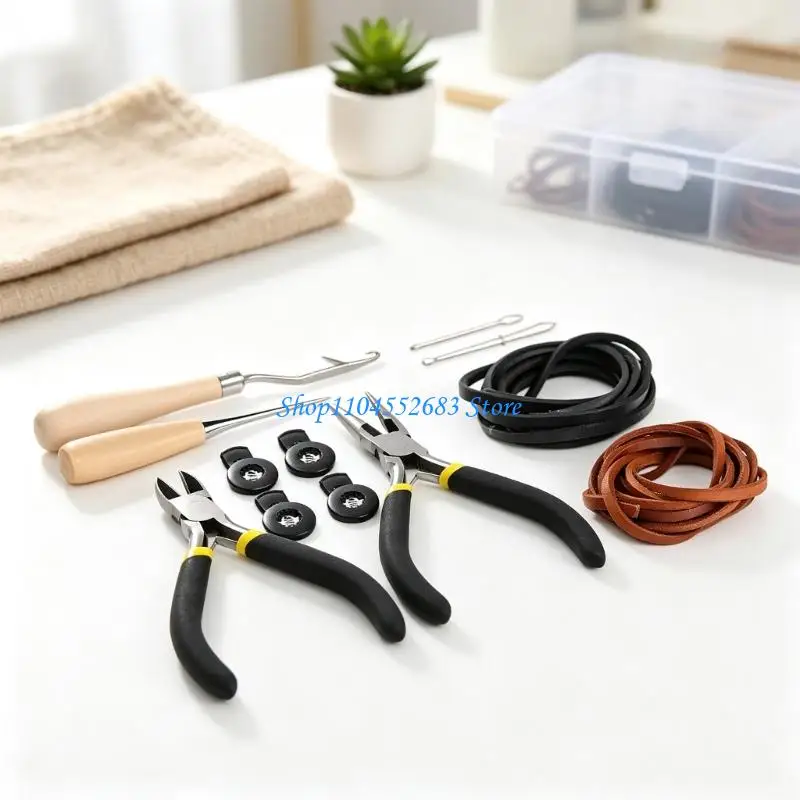 Baseball Glove Relacing with Replacement Cord, Pliers, Threading Guides and Awls, 12 Count Repair Set for Glove Maintenance Work