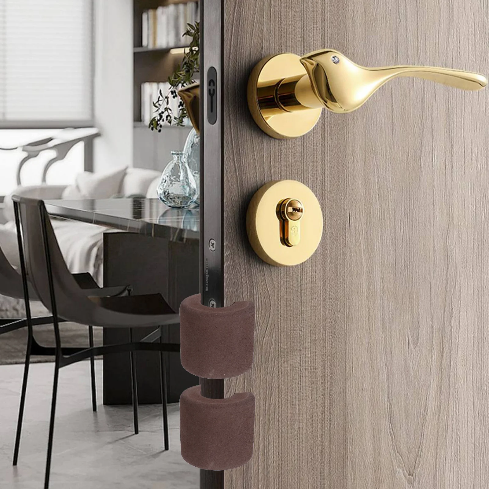 

4Pcs Door Pinch Guard Safety Stopper Brown Eva Door Stopper for Kids Childproof Anti Slam Quiet Close Protector for Home