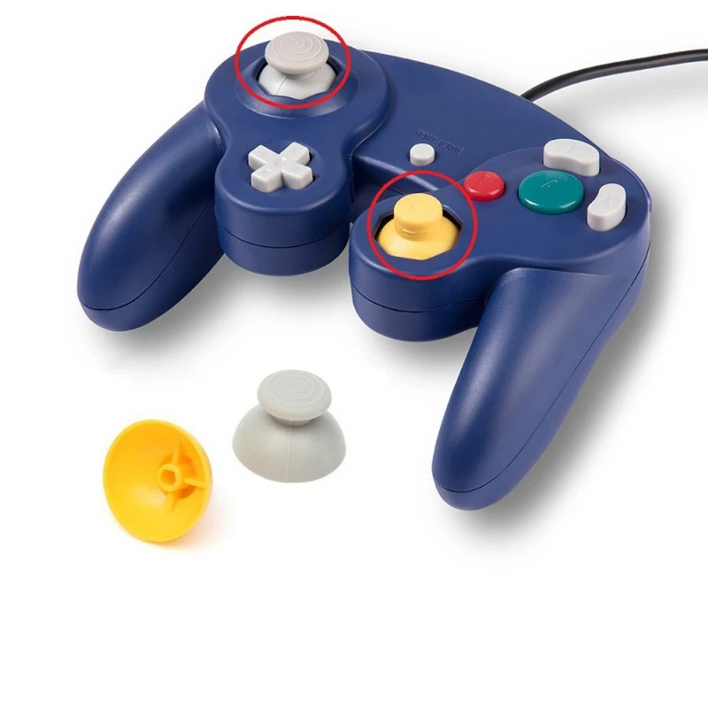 2 ชิ้น Thumb Grip Caps สำหรับ Gamecube Controller จอยสติ๊กฝาครอบ Thumbstick สำหรับกรณีอุปกรณ์เสริม Gamepad
