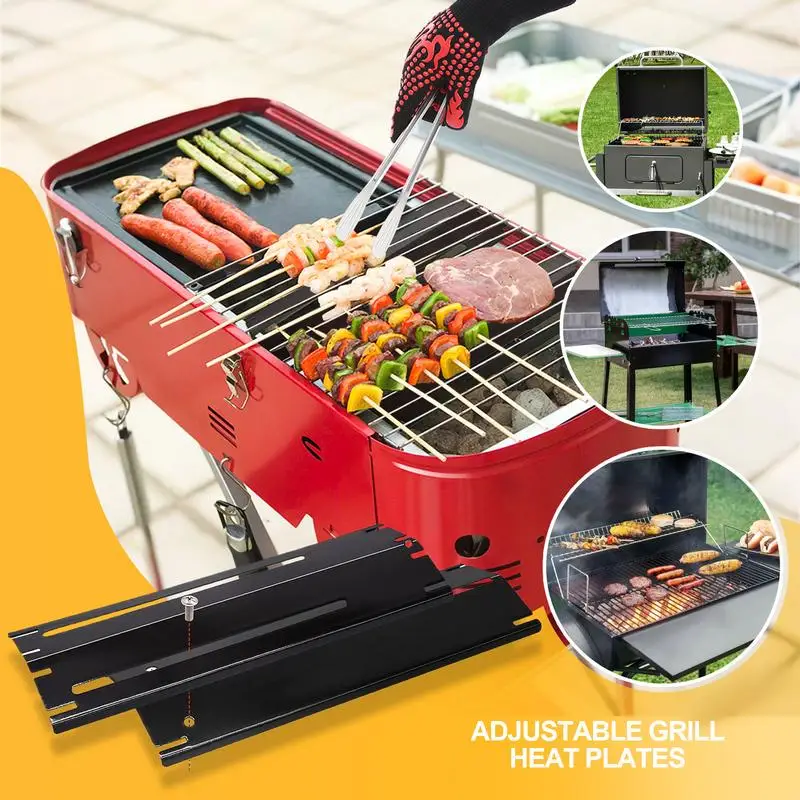 

Grill Heat Shield Barbecue Burner Guard Multifunctional Oil Proof Grill Heat Plate Replacement For Camping Cooking Outdoors
