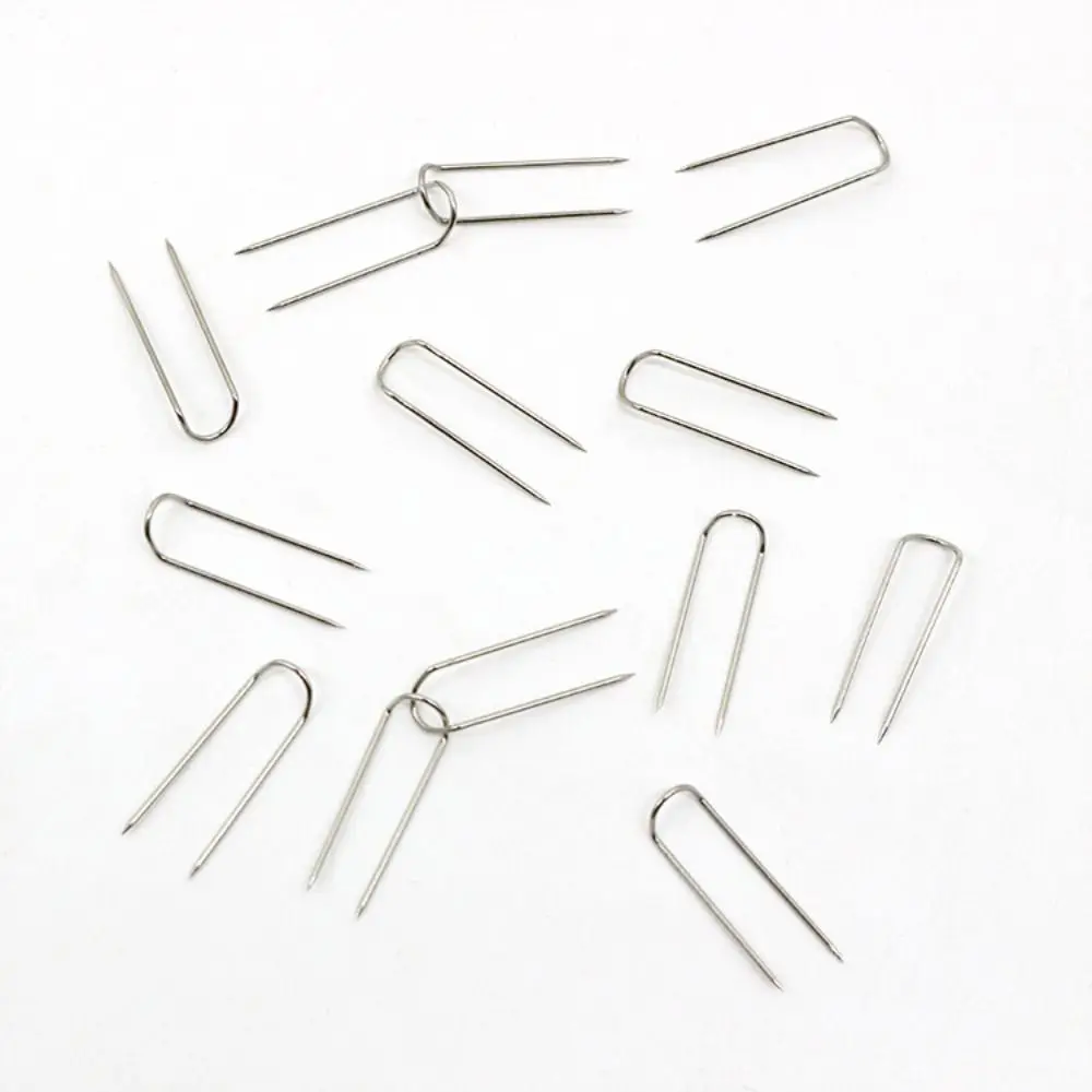 200pcs 17mm Metal U Pins 23mm Quilting Craft Patchwork Sewing Pin DIY Sewing Multipurpose U Shaped Fork Pins Crafts Making