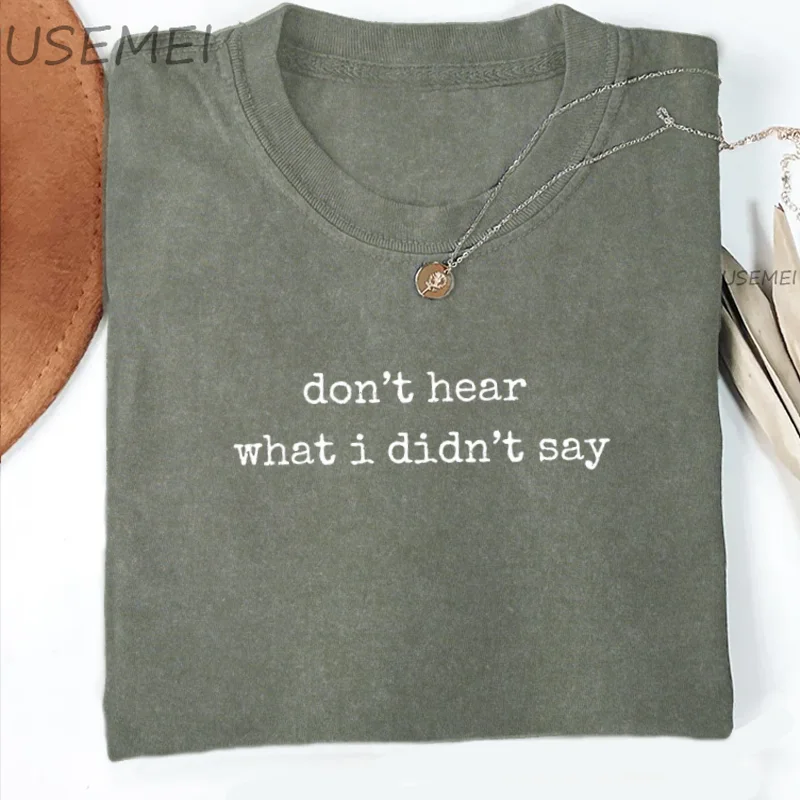 لا أسمع ما لم أقول تي شيرت التوحد التي شيرت الصحة العقلية غسلها تي شيرتات عتيقة Harajuku عادية القطن قصير الأكمام المحملة