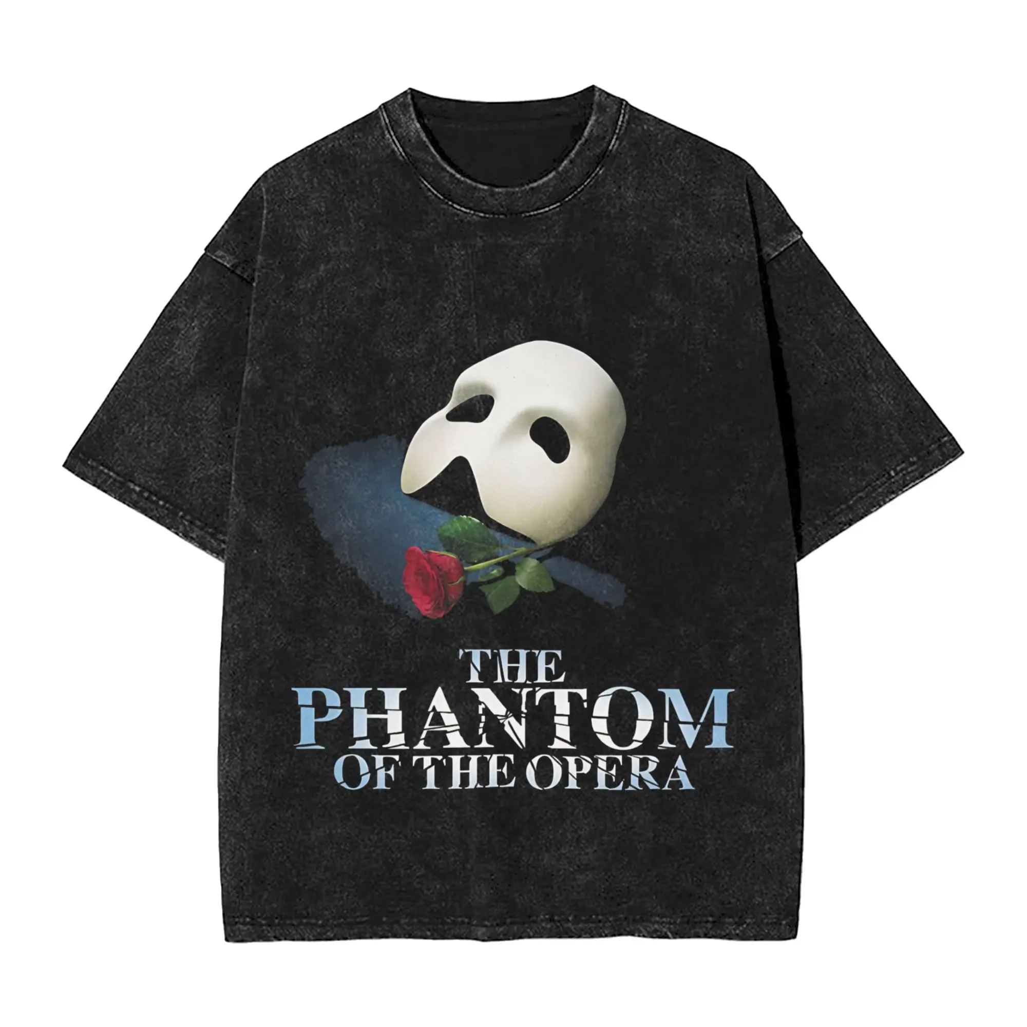 Harajuku Washed Shirt Phantom of The Opera Merch Vintage T-Shirts Oversize  Streetwear Short Sleeve Graphic Tee Shirt