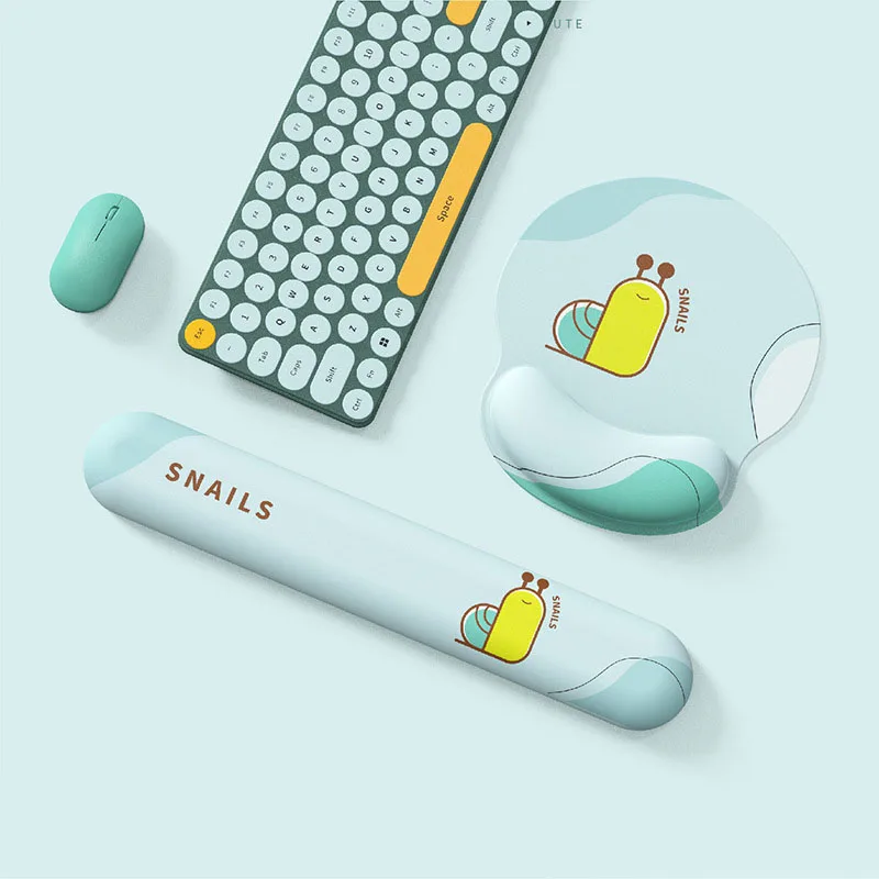 Cute Keyboard Mouse Pad Set Kawaii Wrist Rest Gaming Office Laptop Mousepad 3D Mice Mat Computer Office Hand Support Cushion