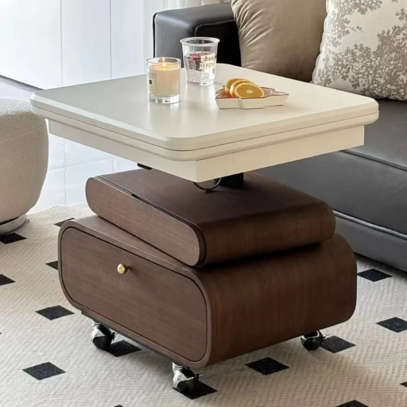 

Italian style simple movable coffee table, suitable for small apartment living room folding table