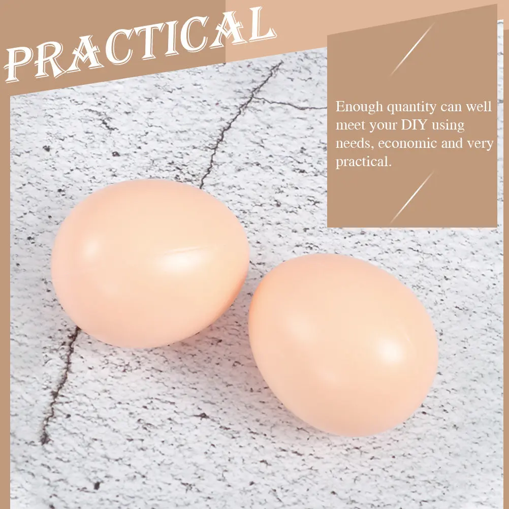 50Pcs Lifelike Plastic Easter Eggs Unfinished DIY Graffiti Eggs for Children Art Projects Kitchen Bedroom Table Decoration