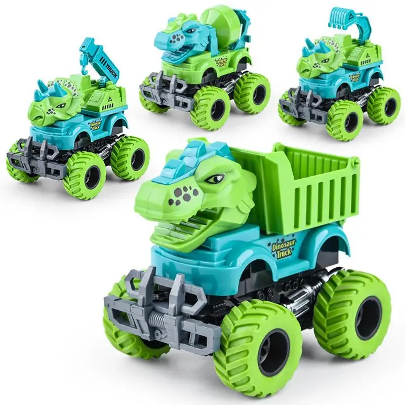 Pull Back Engineering Vehicle Car Toys Dinosaur Construction Detachable And Self Loading Exercise Hand Ability Toy For Kids 3+