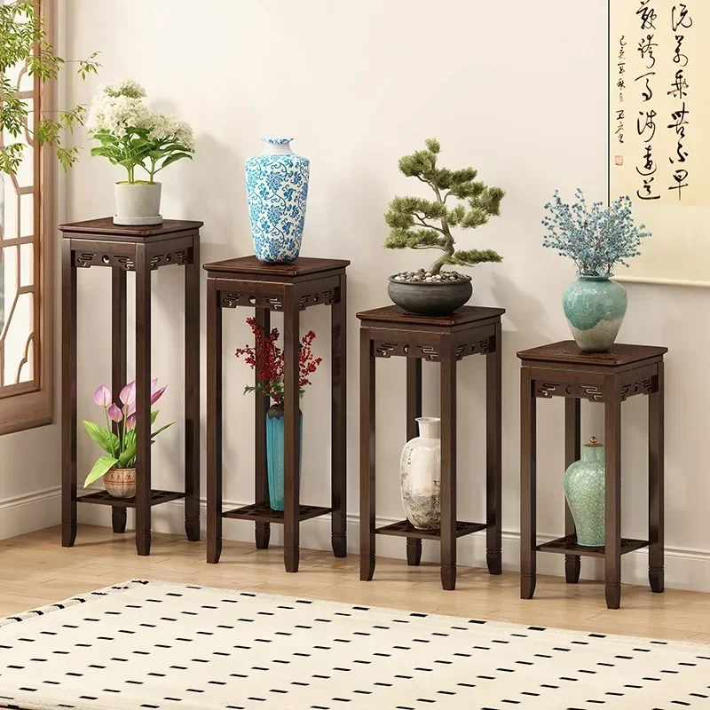 Flower shelf New Chinese-style living room Floor-to-ceiling indoor balcony Multi-layer bonsai shelf Fish tank base 2026 new