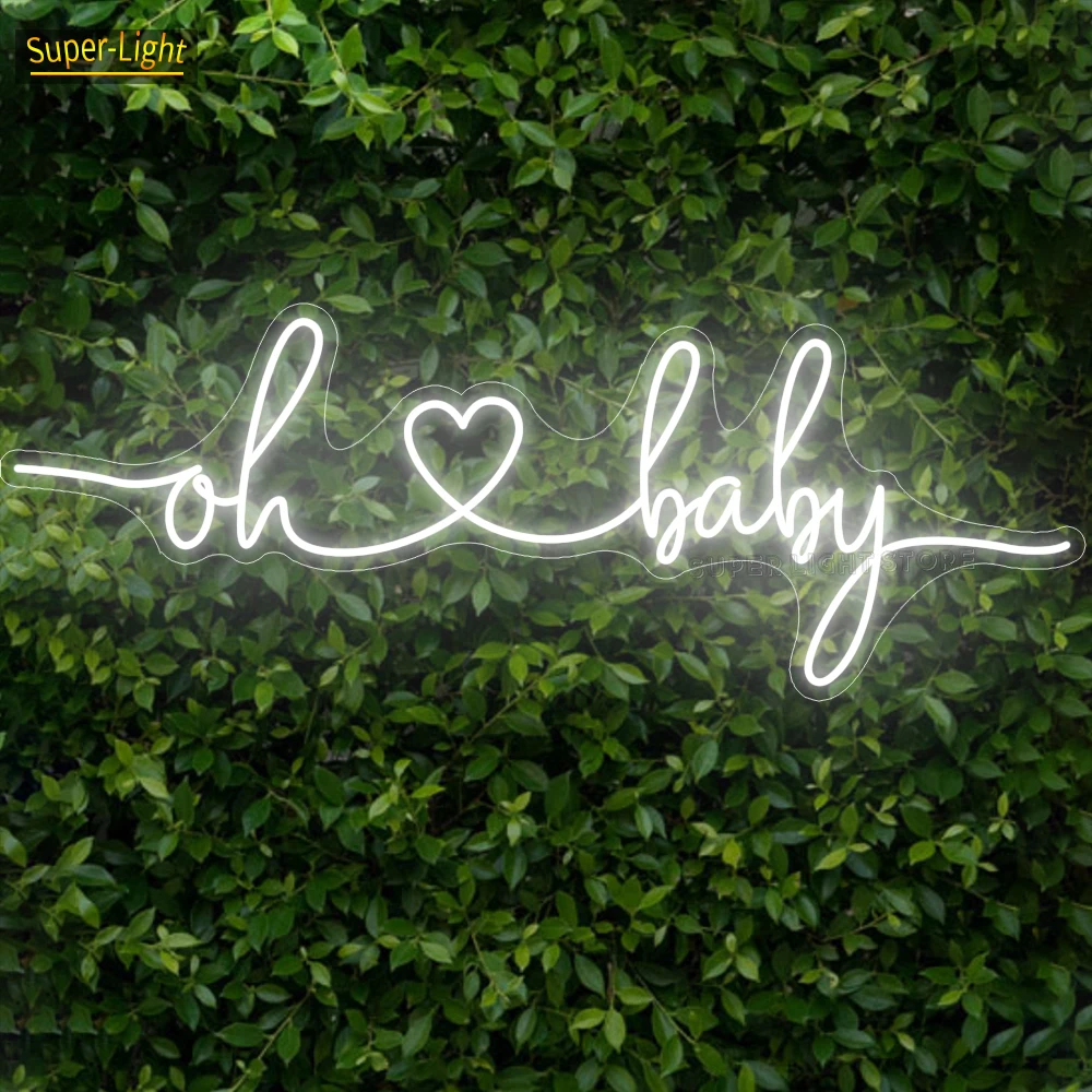 

Big RGB/Warm/White LED Neon Sign Oh Baby Neon Sign 100x35cm Sign Custom Neon Light for Birthday Room Home Decoration