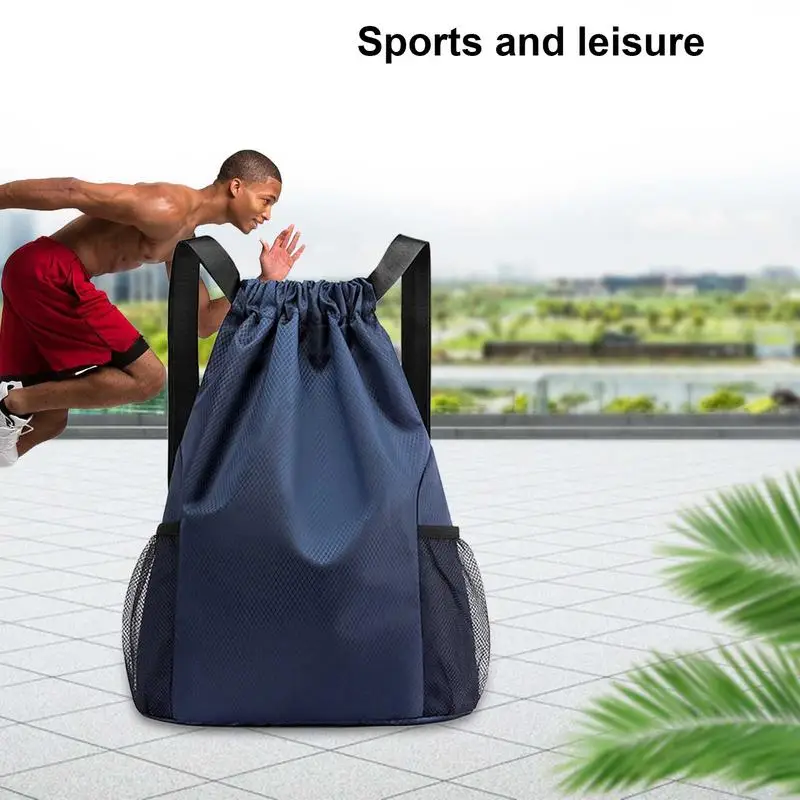 Mochila deportiva con cordón para hombre y mujer, bolsa de baloncesto de gran capacidad para gimnasio, natación y playa