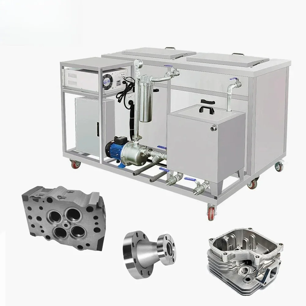 Filter System 360L Industrial Ultrasonic Cleaner Rinse Dry System DPF Parts Engine Block Oil Rust Degreasing Cleaning Machine