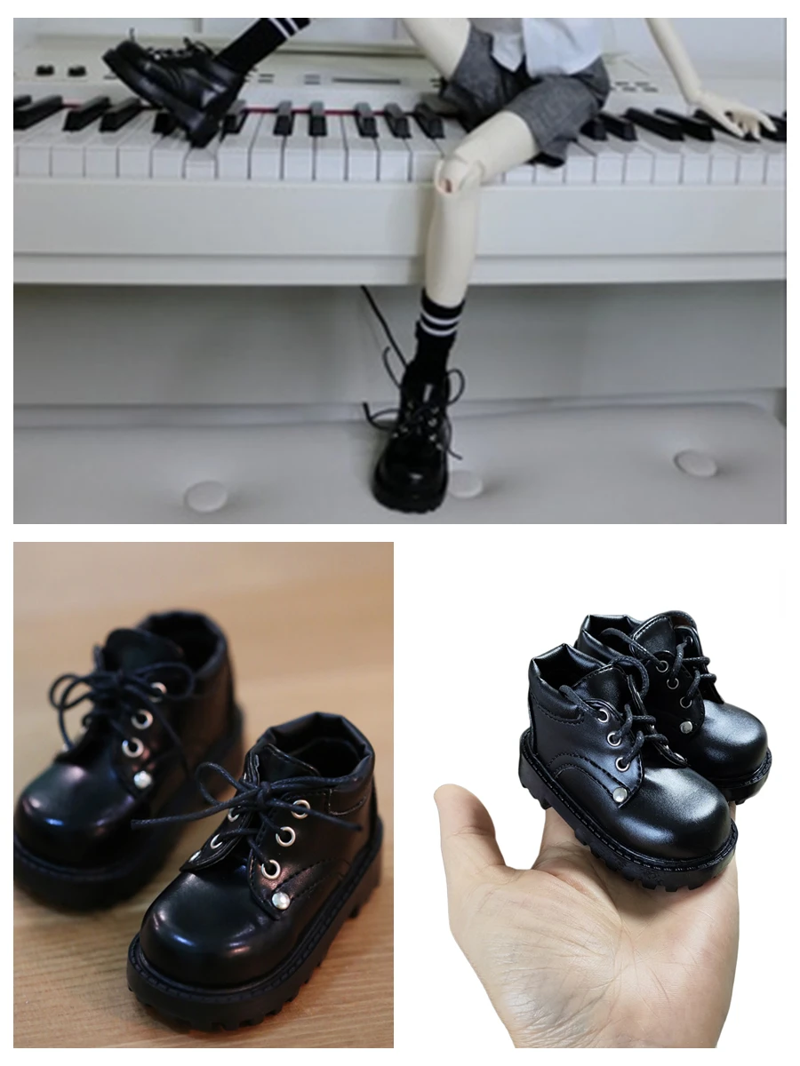 

70cm 1/3 1/4 man boy SD AOD DOD BJD MSD Dollfie Synthetic Leather pu Shoes black brown boots shoes BT344