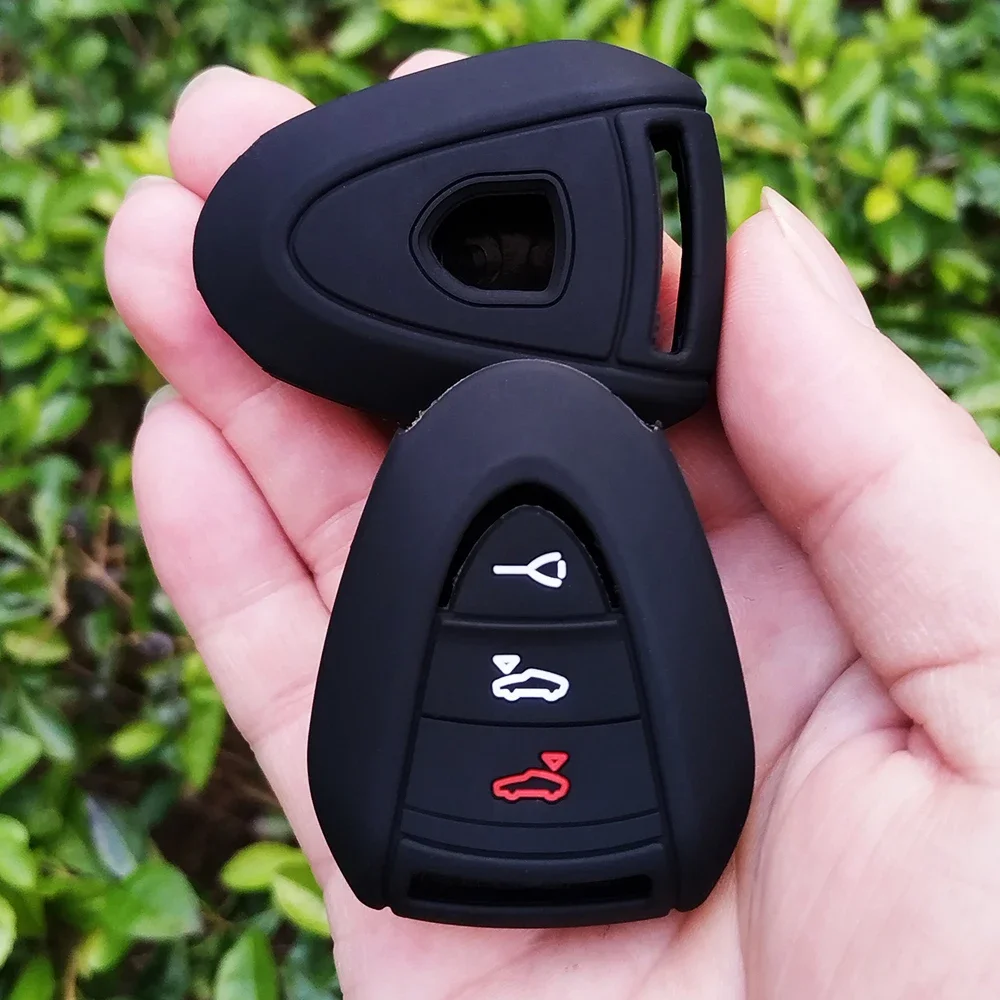 

New Silica Gel Key Cover For Porsche 911 997 Boxster 987 Cayman Parts Key Car Remote 3 Button Accessories Fob Shell