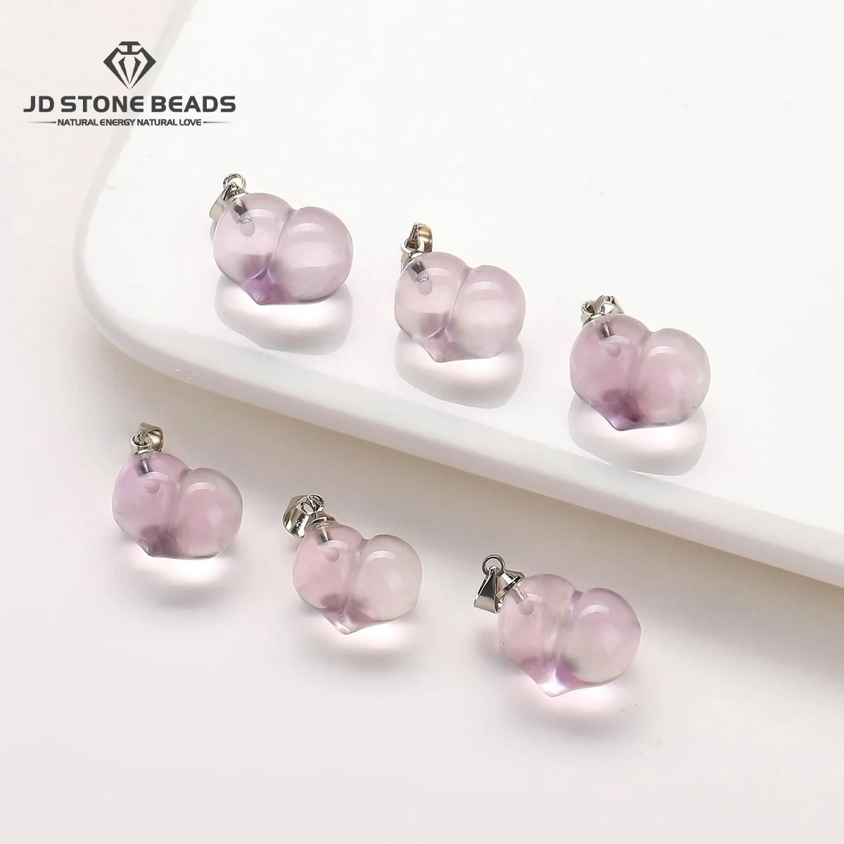 

1 Pc Natural Stone Amethyst Carved Heart Shape Cute Pendant Charms for Jewelry Making Diy Necklace Bracelet Accessory Wholesale