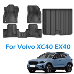 Car Floor Mats For Volvo XC40 EX40 2024 2020-2025 Cargo Liner Mat Non-slip Waterproof Foot Pad Not Fits B5 Ultimate Bright