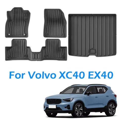 Car Floor Mats For Volvo XC40 EX40 2024 2020-2025 Cargo Liner Mat Non-slip Waterproof Foot Pad Not Fits B5 Ultimate Bright
