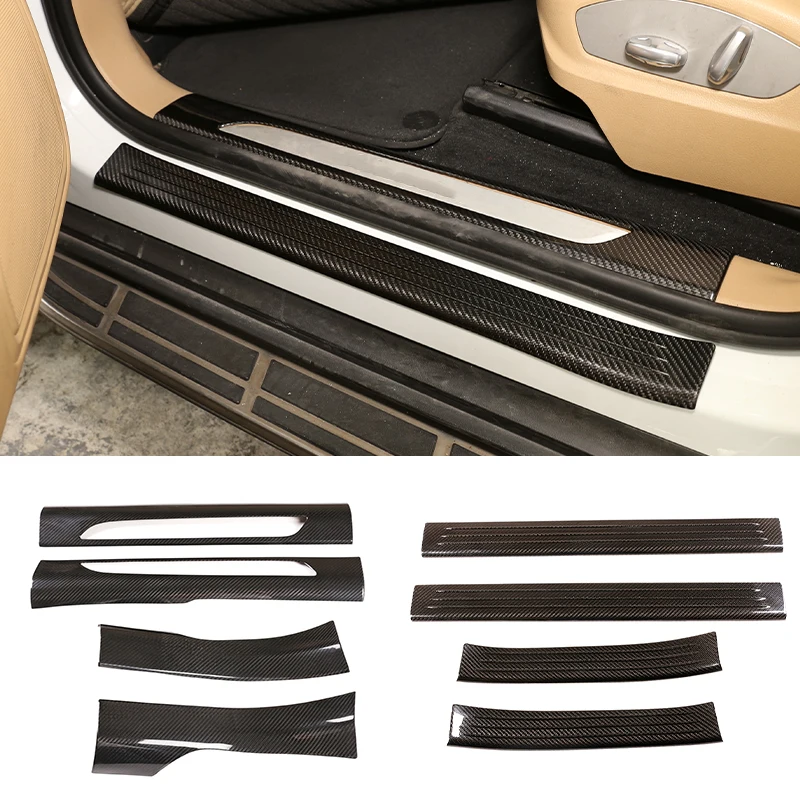 For Porsche MACAN 2014-2021 Car Styling Accessories Door Sill Scuff Plate Cover Trim Real Carbon Fibre Welcome Pedal Guard