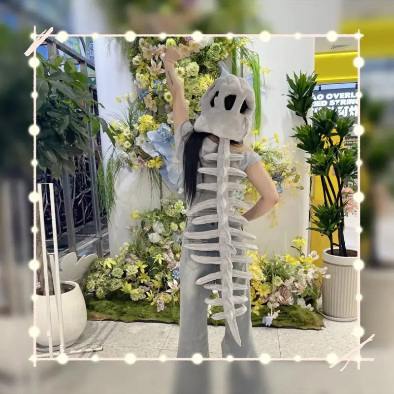 Maska Dinozaura Szkielet Głowy T-Rex Czaszka Chiński Park Dinozaurek Śmieszny Kostium na Imprezę Akcesorium Unisex Dorosły Dzieci