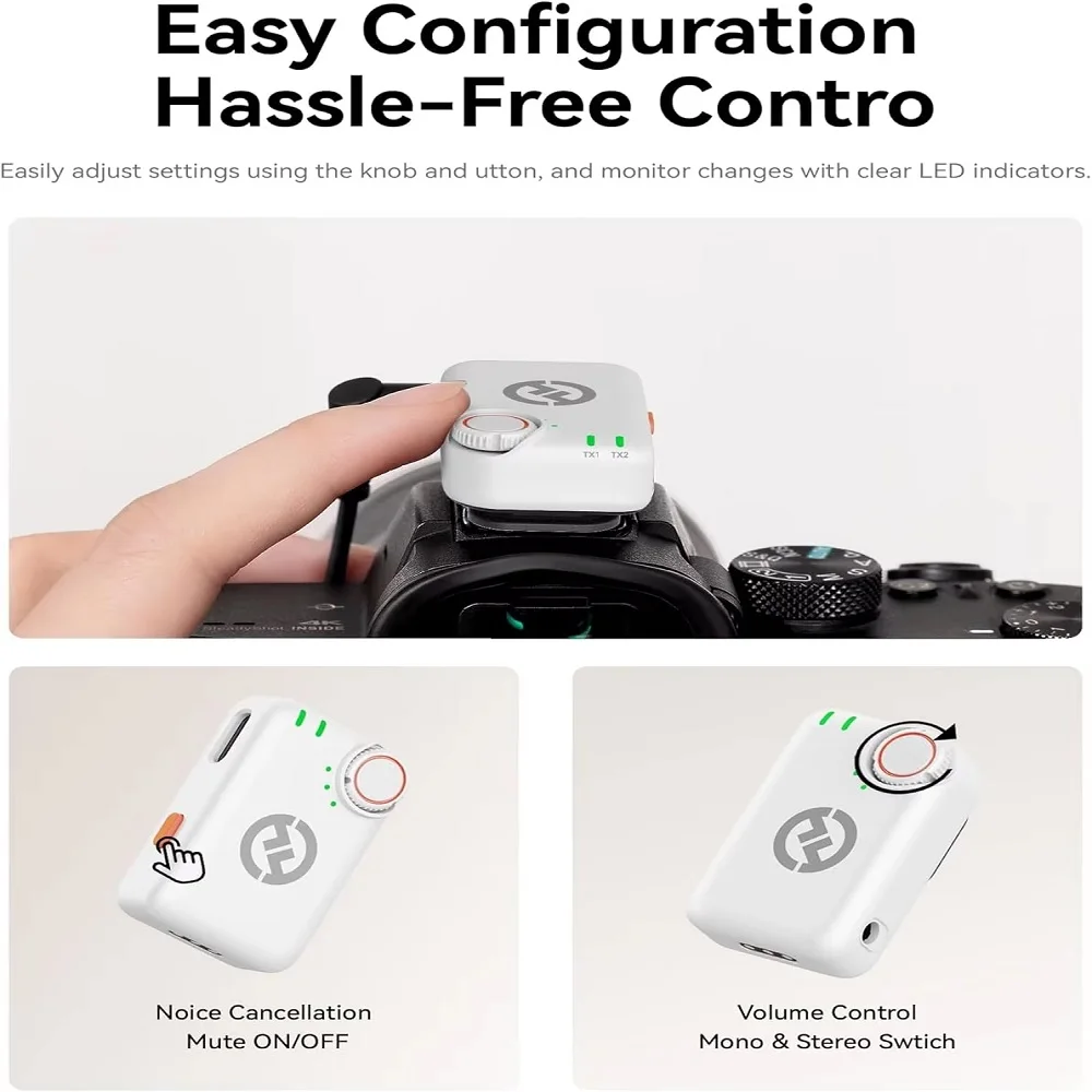 Hollyland Lark M2S Ultimate Combo (Camera RX+Lightning RX+Type-C RX) Wireless Lavalier Microphone for Android PC iPhone Camera