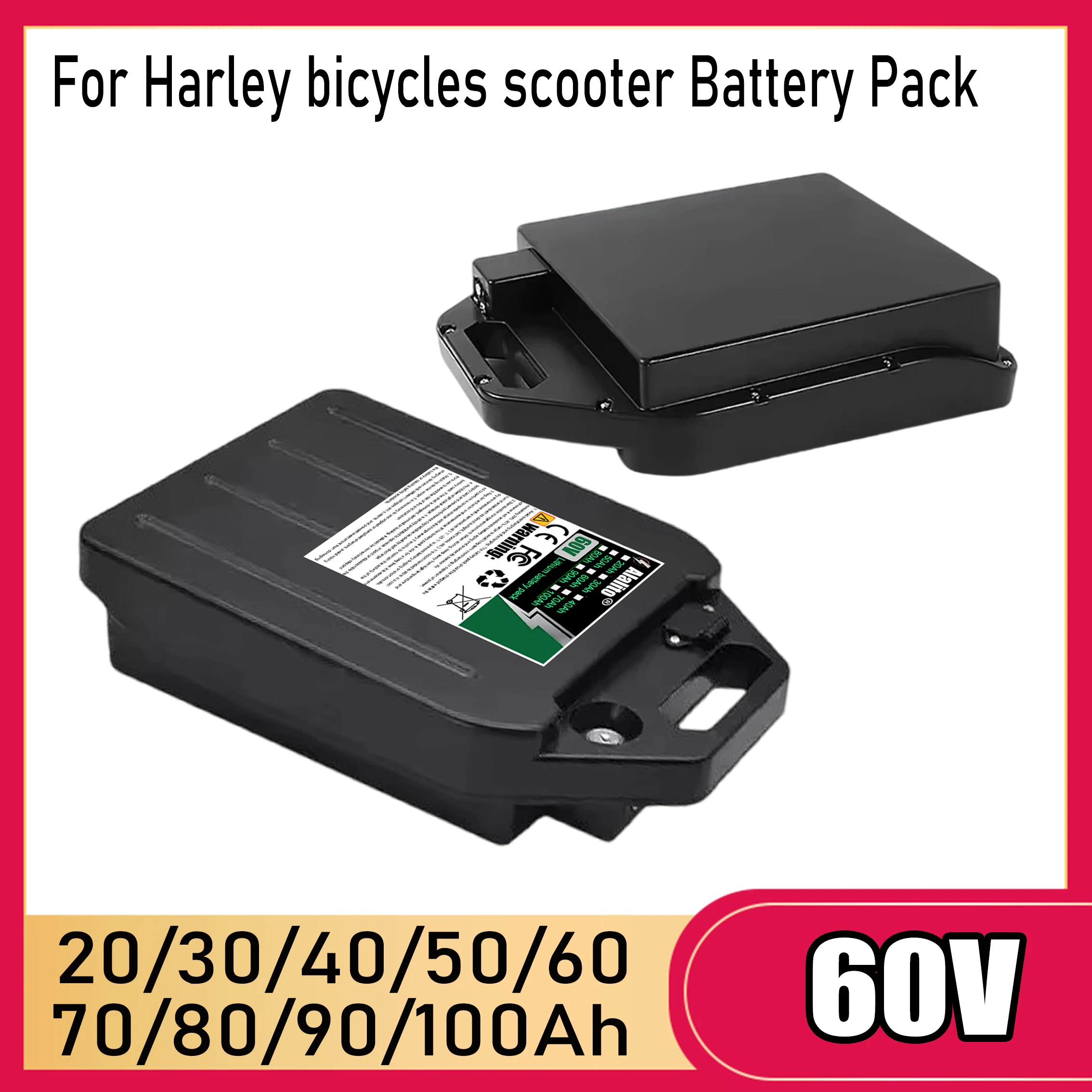 Electric vehicle lithium battery 60V 20Ah 50Ah 1500W for Harley two wheel foldable Citycoco electric scooter