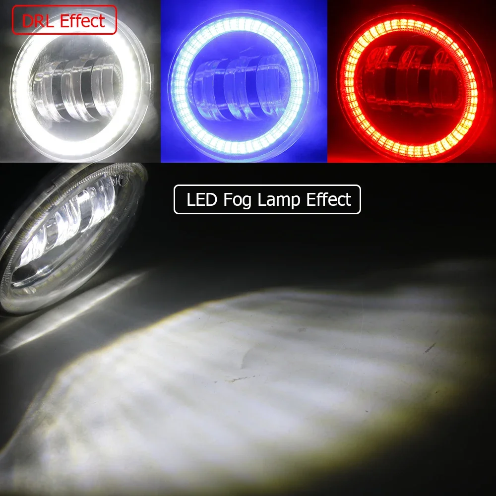 LED PTF Car Fog Lamp Assembly for Ford S MAX S-MAX CJ 2015 2016 2017 2018 2019 Angel Eyes DRL Aperture Daytime Running Lights