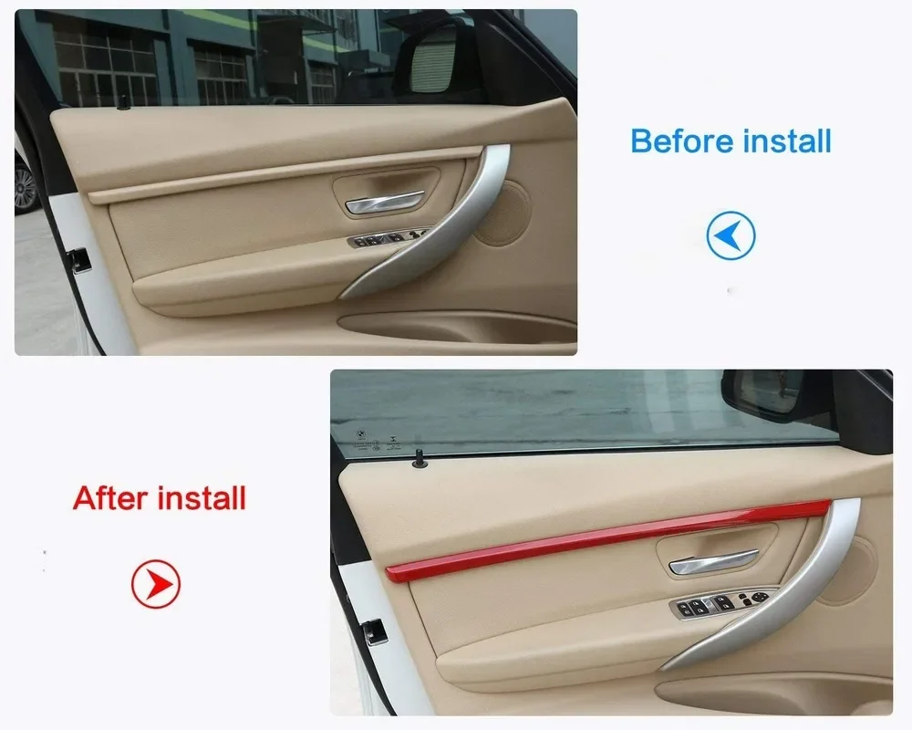 

For BMW 3 Series GT F34 2013-2018 ABS Chrome Car Door Interior Decoration Strips Trim 4pcs