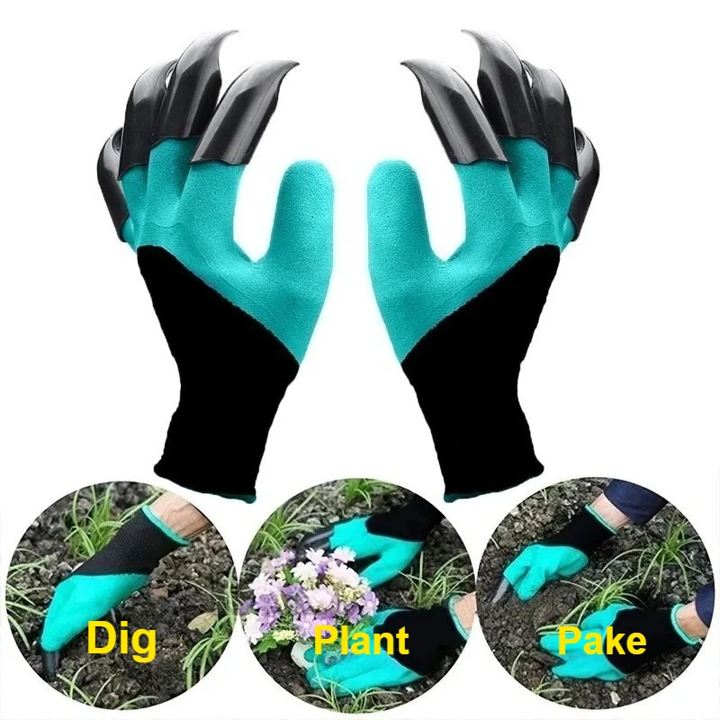 With Claws Gardening Gloves Stab Resistant Waterproof Wear-resistant Grass Pulling Soil Digging Security Protection Garden Glove