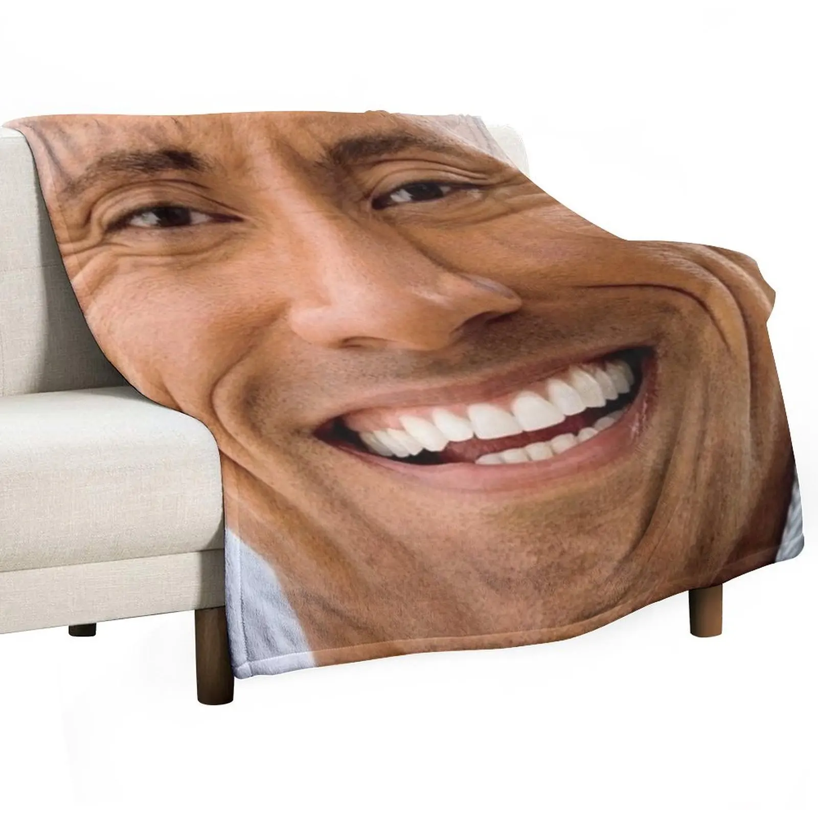 dwayne johnson Throw Blanket Flannel Fabric Bed linens Softest Vintage Decoratives Cute Blankets