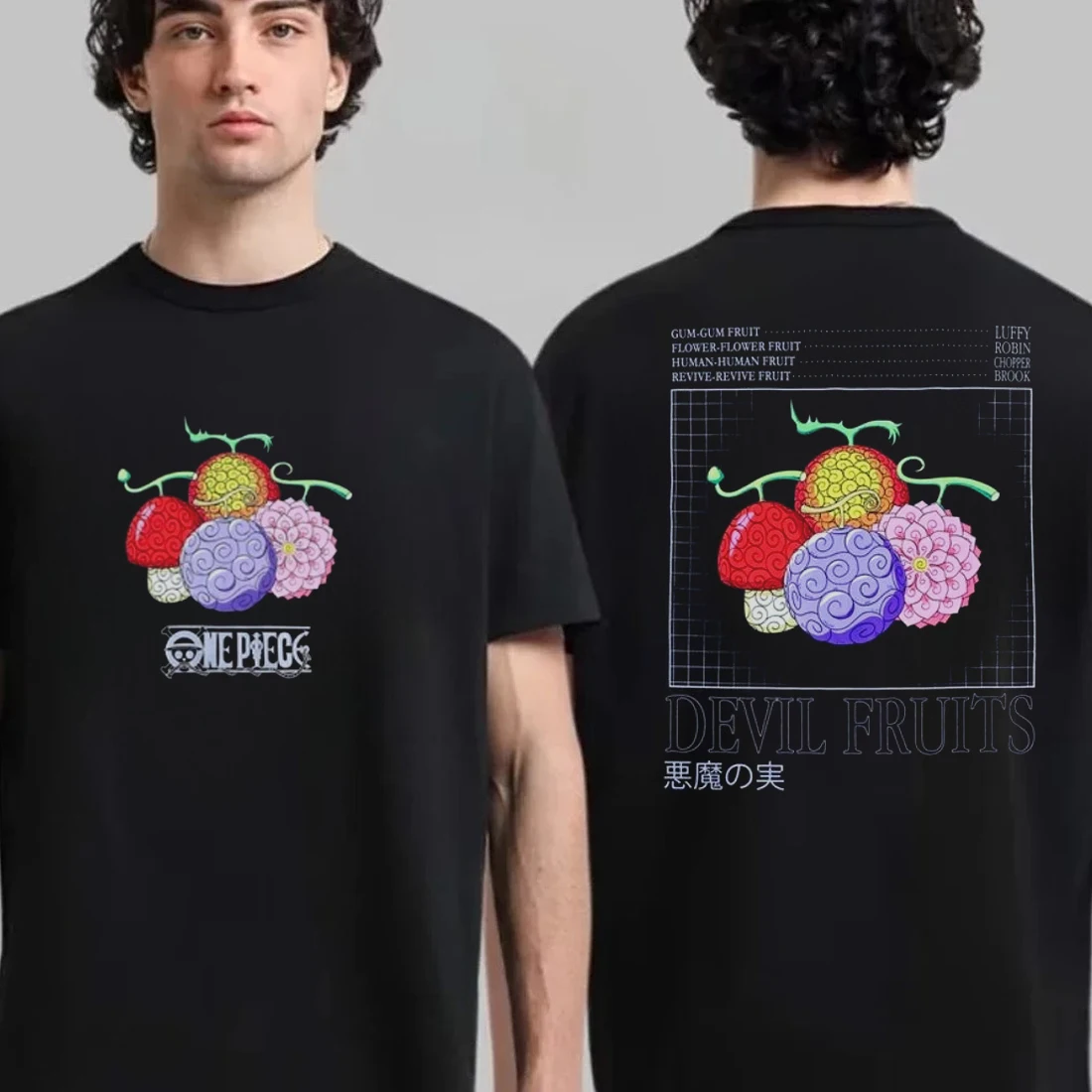 เสื้อยืดลายผลปีศาจวันพีซ มังกี้ ลูฟี่ สำหรับผู้ชาย ผู้หญิง เด็ก เสื้อยืดอนิเมะ ผ้าฝ้าย แขนสั้น เสื้อยืดฤดูร้อน เสื้อโอเวอร์ไซส์