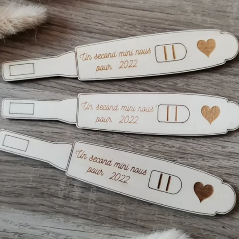 Personalized Wooden Pregnancy Test, Wood Cards,New Mom To Be, Wooden Pregnancy Test for Announcement To Grandparents,Baby Gift