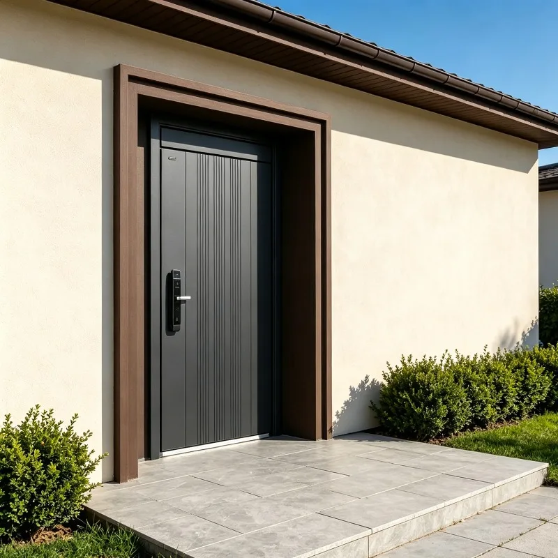 Fashion Embedded Glass Aluminum Alloy Entrance Door with Side Opening Windows Good Lighting Hinged Doors Rainproof Front Doors