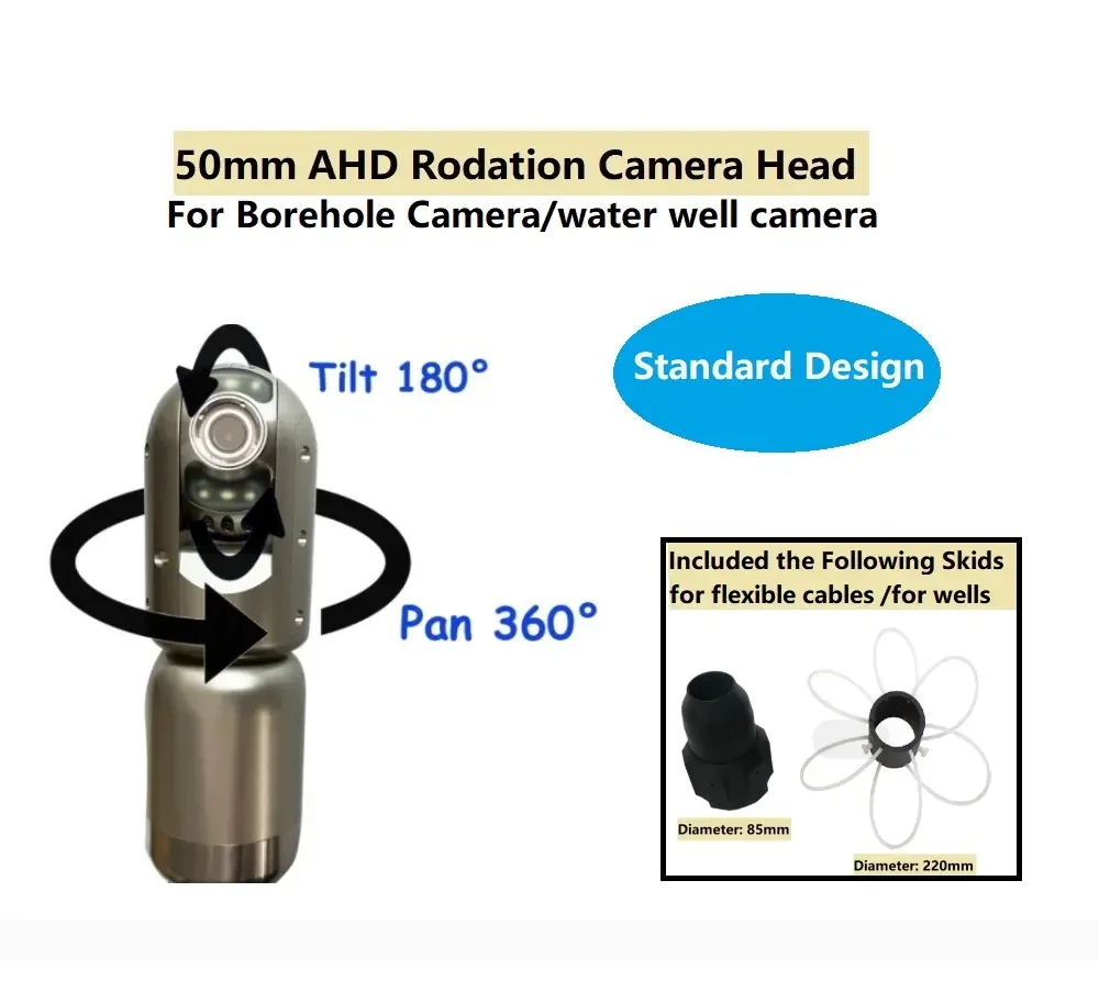 V8-3288PTN-2 Underwater Inspection Camera Machine 100m Length Cable 50mm Camera Head 8Inch Monitor Long Range Well Checker