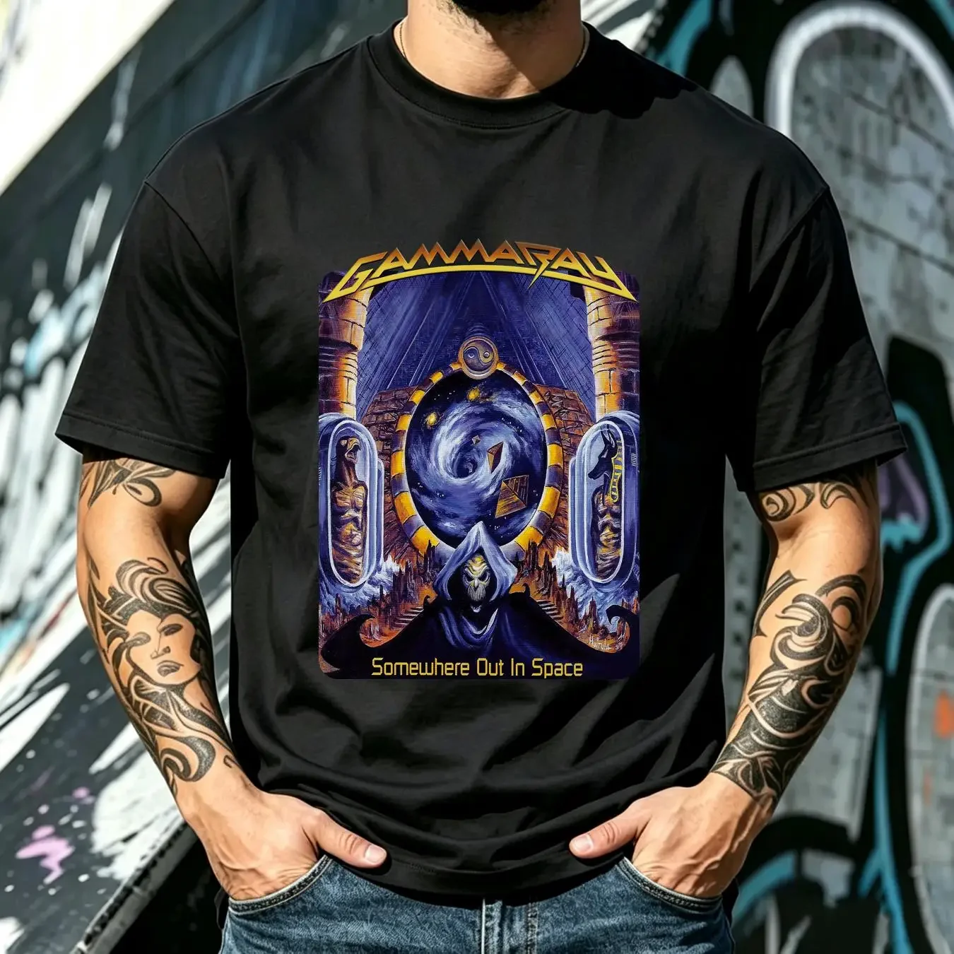 washed T Shirt Gamma Ray Somewhere Out in Space  Cotton Men S to 5XL vintage Washed Top For Everyday Wear streetwear Slightly