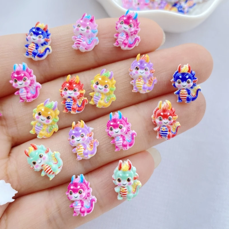 50Pcs New Mixed Nail Art Resin Cartoon Dinosaur Baby Series Designer Charms Rhinestones DIY Craft For Nail 3D Decorations