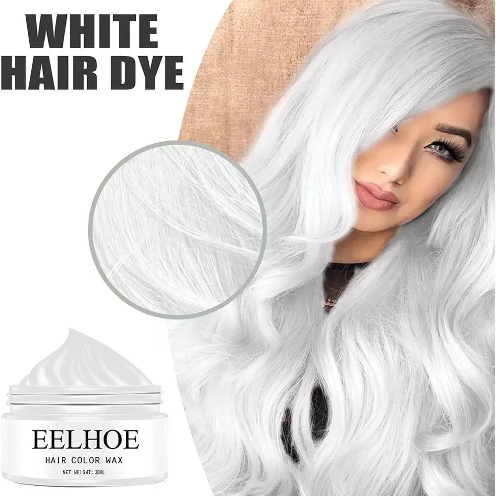 30ml Hair Dye Hair Wax Styling Silver  Mud Disposable Cream Men  Gel Dye Hair Women Natural Long-lasting Strong Nat H6p2