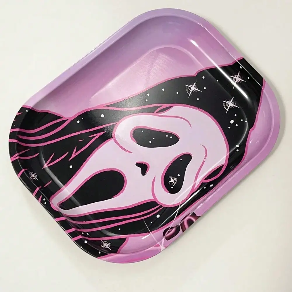 Spooky Rolling Tray Pink and Black | 180 x 140 MM Herb | Tobacco Smoke Accessories