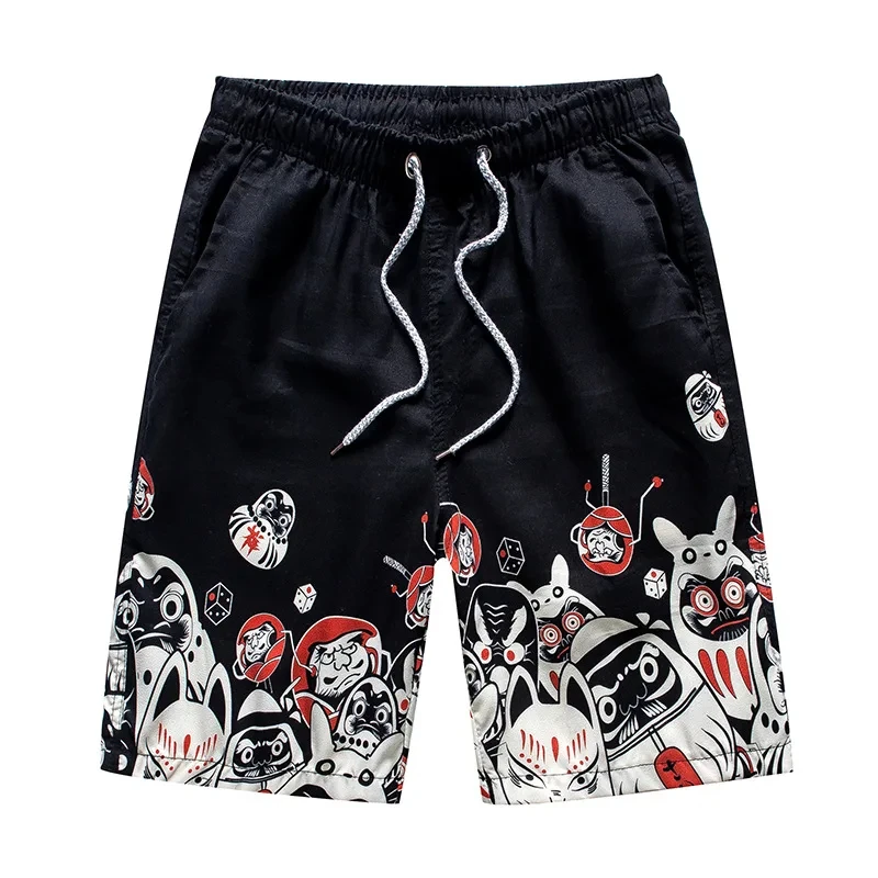 Summer Men's Sports Short Fashion Letter Seagull Print Pattern Hawaii Men's Shorts Vacation Beach Swimming Pants Quarter Pants