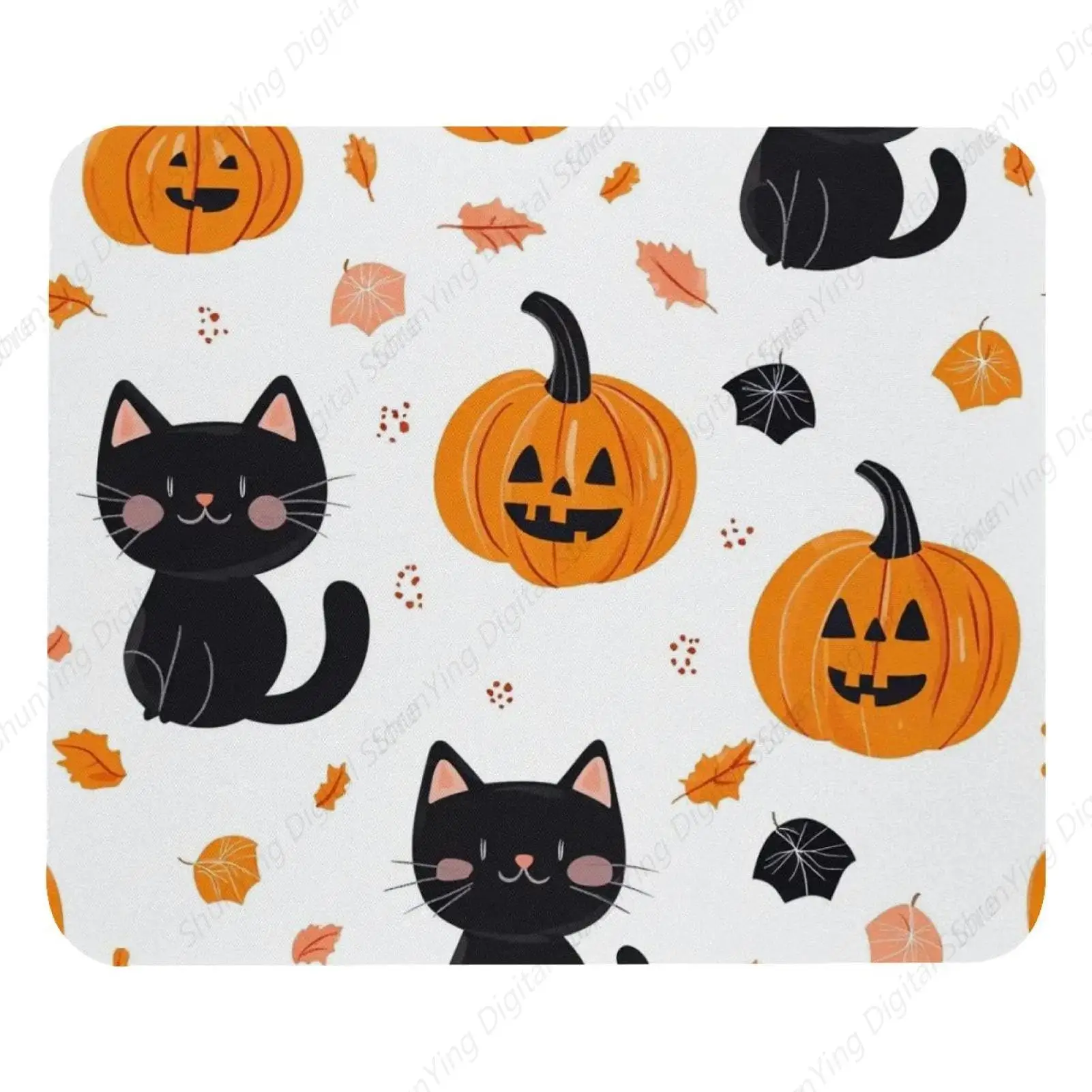 Pumpkins Cat Halloween Party Printed Mouse Pad Gift Wireless Mouse Computer Office Mouse Pad 25*30cm