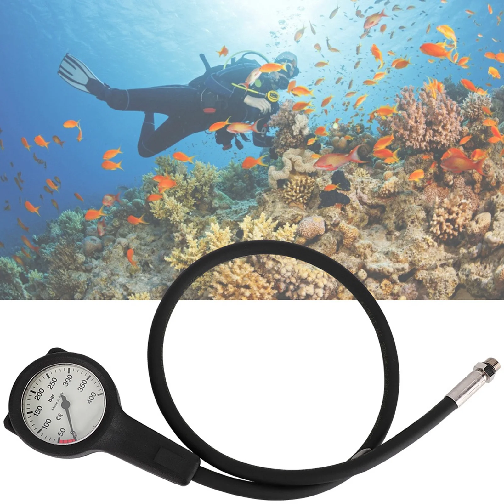 Professional Luminous Submersible Scuba Diving Pressure Gauge 400 Bar Console Dive Equipment