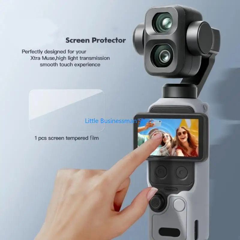 Travel Camera Cover Set for Pocket 4 Professional Action Camera, Soft Silicone Wrap, Screen Cap with Lanyard, Easy Cutout Access