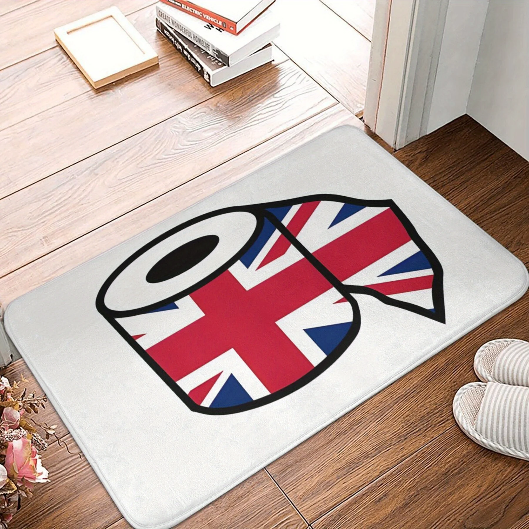 1pcs Union Jack Toilet Roll Doormat Non Slip Washable British Humor Rug Home living room decoration 40x60cm16x24in