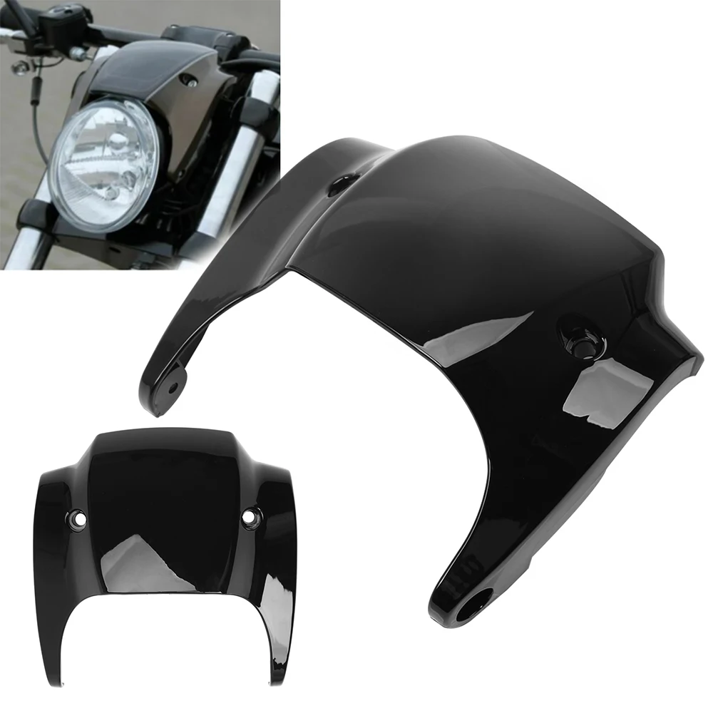 For Harley V-Rod Night Rod Muscle 2012-2017 Gloss Black Short Front Mask Headlight Fairing Cover