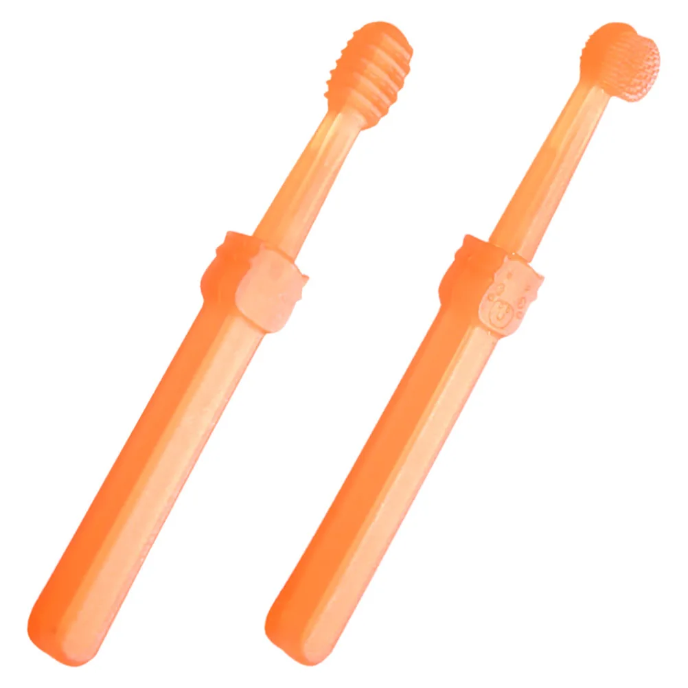 

2Pcs Baby Finger Toothbrush Set Gentle Silicone Bristles Toddler Oral Care Kit For Newborns And Infants With Fun Animal Design
