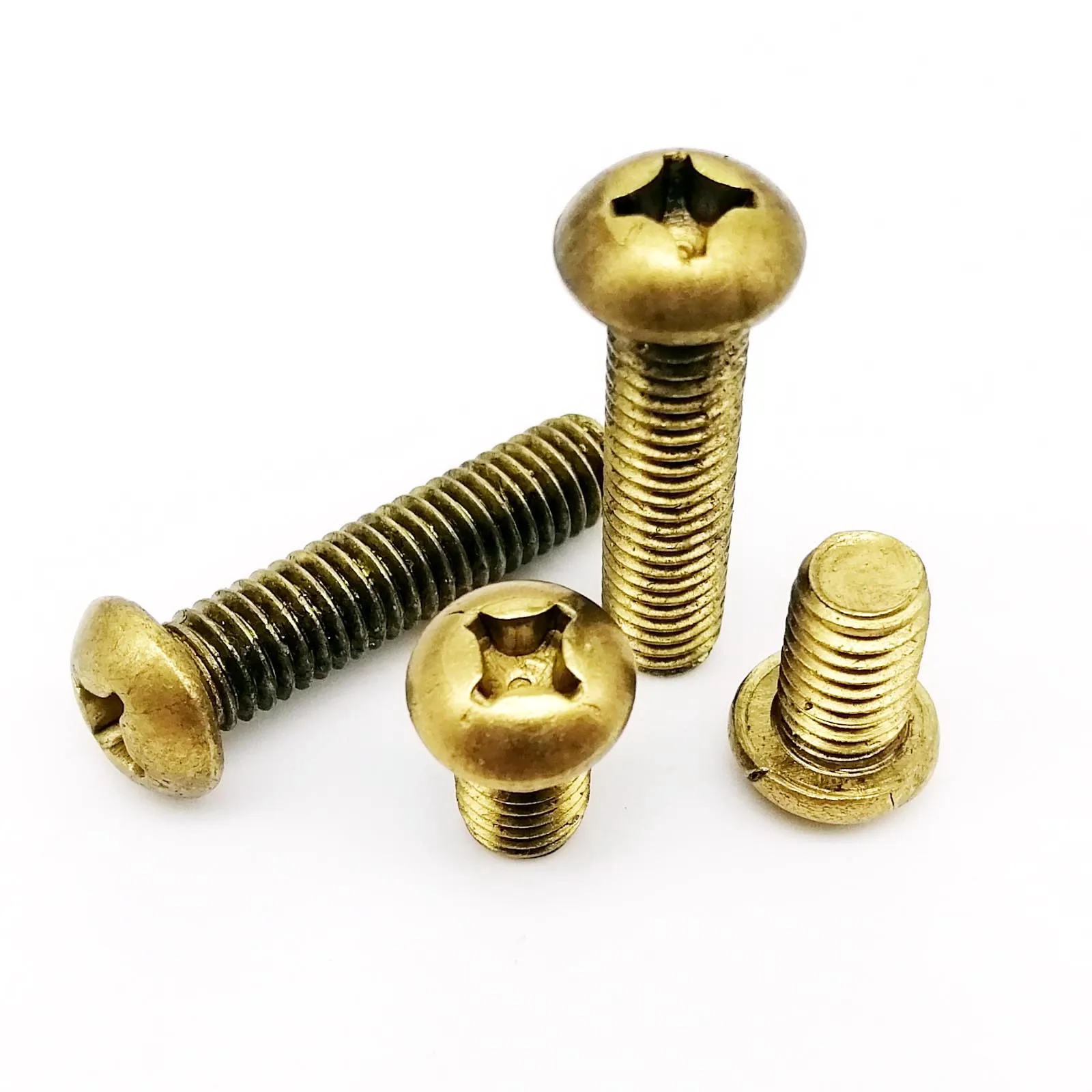 HZYUEGOU M2 M2.5 M3 M4 M5 M6 GB818 Vollmessing Kreuzschlitz-Flachkopfschraube Gewindelänge 4-30mm – Detail 2