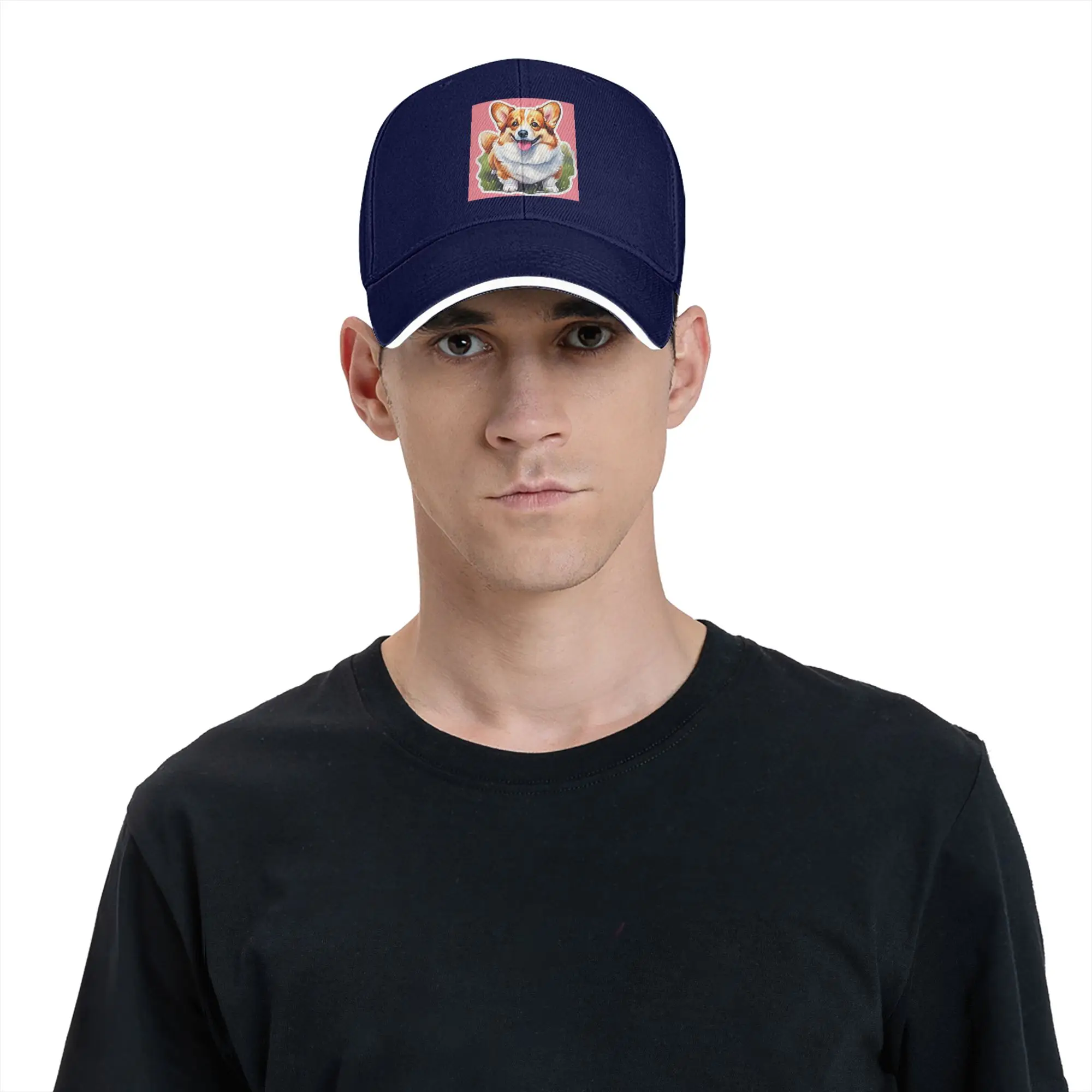 Corgi Watercolor Cap Fashion Casual Baseball Caps Adjustable Hat Hip Hop Summer Unisex Baseball Hats Customizable Polychromatic